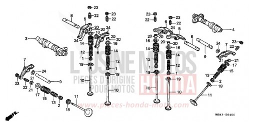 ARBRE A CAMES/SOUPAPE XRV650K de 1989